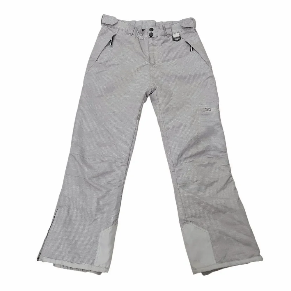Swiss ALPS Cargo Snow Pants Youth Large 14/16 Gray Insulated Ankle Zip Winter